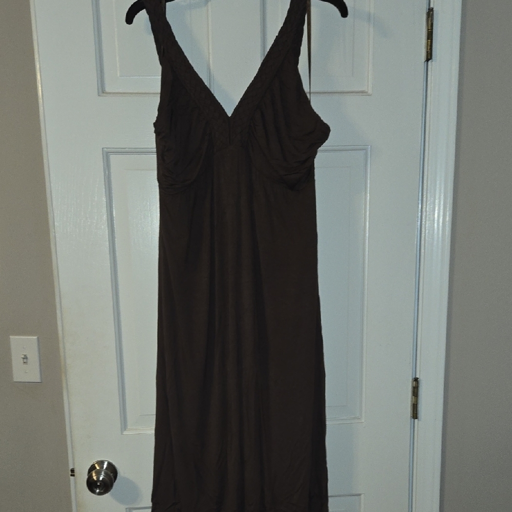 Lane Bryant Dark Brown Braided Strap Dress